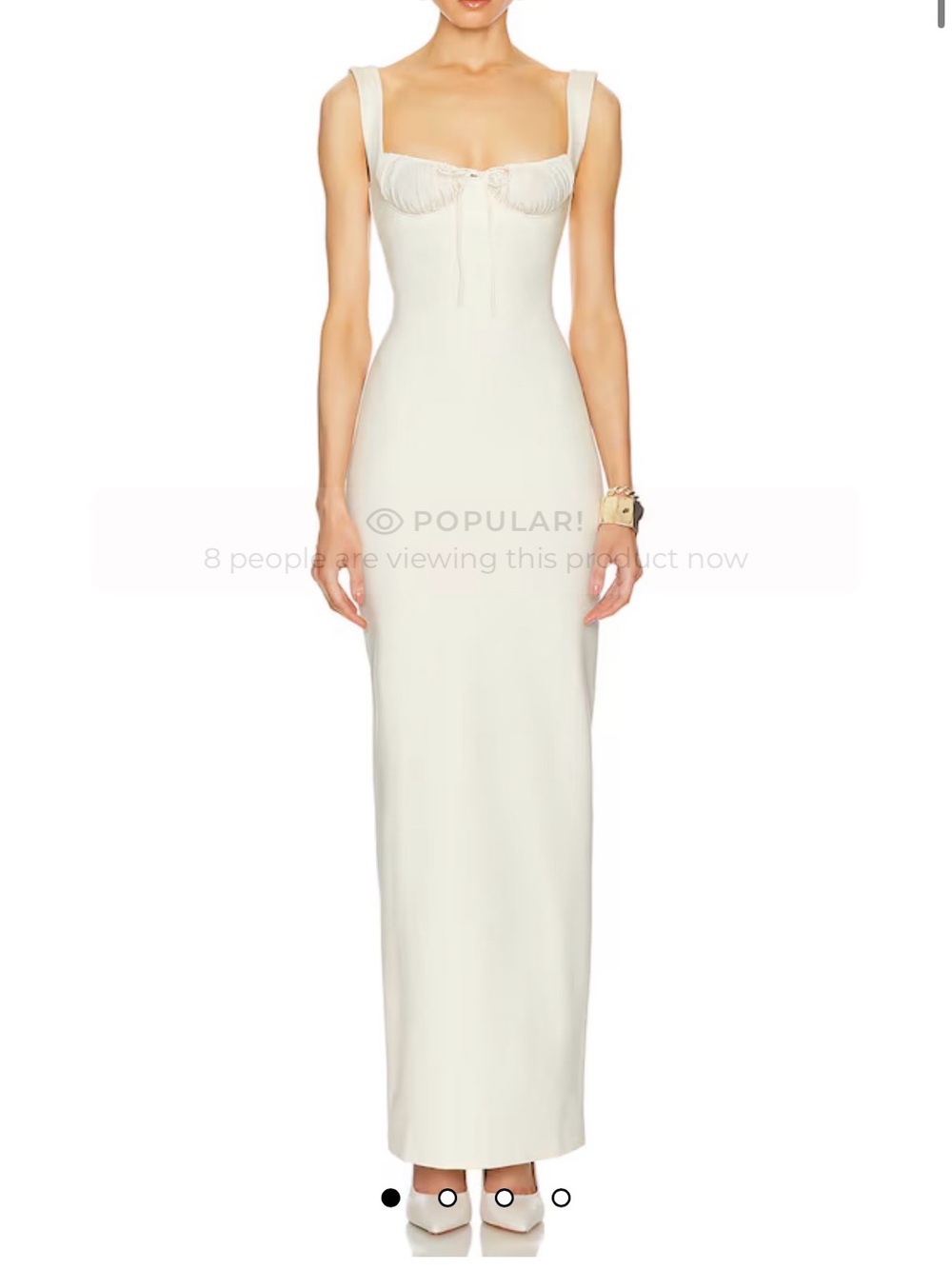 Helsa Revolve Yasmin Dress/Sculpted Corset Bust Maxi Dress—baby yellow